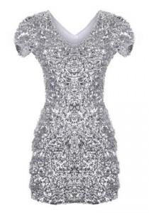 wedding photo - Silver Sequined Dress