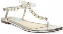 wedding photo - Blue by Betsey Johnson Pearl Flat Thong Sandals