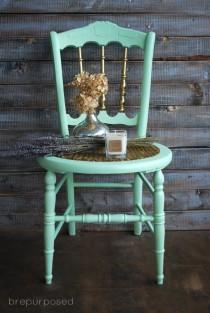 wedding photo - Mint Chair With Gold Wax