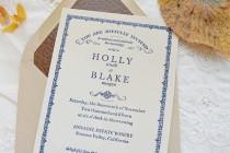 wedding photo - Holly + Blake's Antique Book-Inspired Wedding Invitations