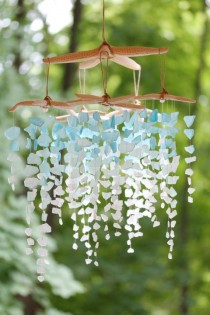 wedding photo - Sea Glass & Starfish Mobile - Colossal Ombre
