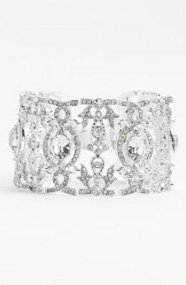 wedding photo - Nina 'Angelica' Wide Crystal Line Bracelet