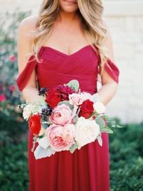 wedding photo - Crimson Bridesmaids Dress