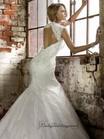 wedding photo - Stunning Straps Trumpet Lace Wedding Dresses with Keyhole Back