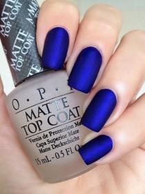 wedding photo - OPI Royal Blue Matte Manicure ~ OPI Blue My Mind, Opi Matte Top Coat With Easy To Follow Instructions