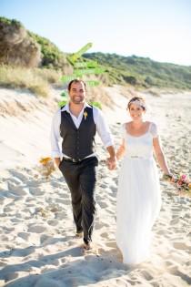 wedding photo - Bright Casual Beach Wedding - Polka Dot Bride