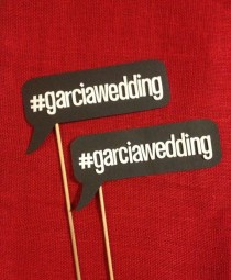 wedding photo - Hashtag Photo Booth Prop Word Bubbles (set Of 2)