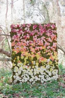 wedding photo - Amazing Flower Wall! A Unique Photobooth Backdrop, Place For Escort Cards, Well Wishes Notes, Or Just To Add Stunning De...