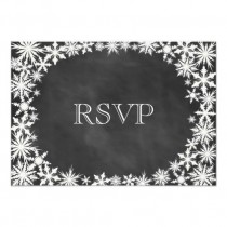 wedding photo - Chalkboard Winter Lace RSVP