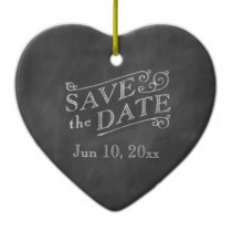 wedding photo - Romantic Heart Save The Date On Chalkboard