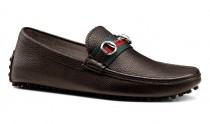 wedding photo - GUCCI Men's Driver Nickel Hardware Loafers Pebble Sole Shoes