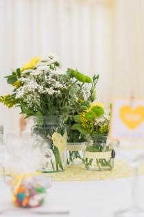 wedding photo - Homely DIY Yellow & Grey Graphic Wedding