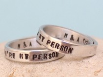wedding photo -  Personalized You Are My Person Rings - Beautiful Ring Photo