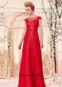 wedding photo -  Attractive Lace & Organza & Tulle A-line Jewel Neckline Prom Dress
