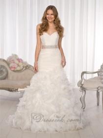 wedding photo -  Fit and Flare Sweetheart Criss-cross Bodice Wedding Dresses with Layered Skirt