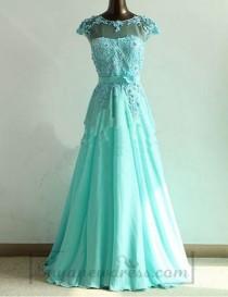 wedding photo -  Lace Sweetheart Hand-made Green Prom Dress