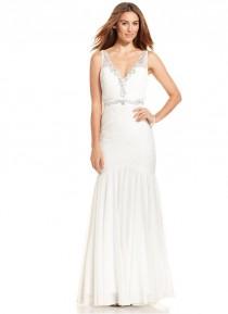 wedding photo - Adrianna Papell Embellished Pleat-Panel Mermaid Gown