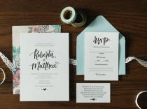 wedding photo - Whimsical Hand Lettered Wedding Invitations