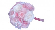 wedding photo -  Pink Bouquet, Lace Bridal bouquet, Romantic bouquet, Satin Wedding bouquet, Brooch bouquet, Paper Bouquet, Vintage bouquet, Fake bouquet
