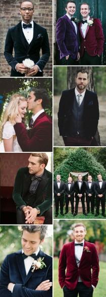 wedding photo - Winter Groom Style Report: Velvet Blazers