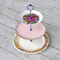 wedding photo - Vintage China Cupcake Stand
