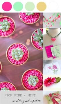 wedding photo - Neon Pink And Mint