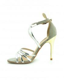 wedding photo -  BATA Marie Claire - Open Silver Toe Ankle Straps Heels Shoes