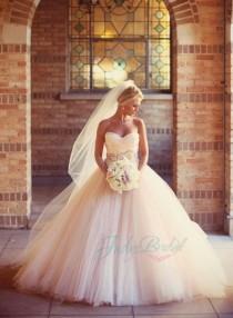 wedding photo -  simply sweetheart princess full puff tulle ball gown wedding dress