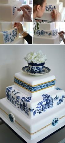 wedding photo - MurrayMe. Beautiful Hand Painted Wedding & Celebration Cakes.