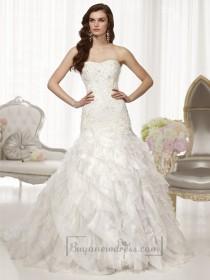 wedding photo -  Fit and Flare Semi Sweetheart Neckline Wedding Dresses with Pleated Skirt