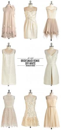 wedding photo - Phi-Style: Bridesmaid Remix - Off-White - Brooklyn Bride - Modern Wedding Blog