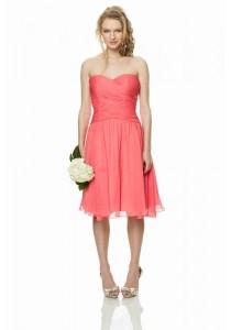 wedding photo -  Sweetheart Knee Length Pink A Line Bridesmaid Dress
