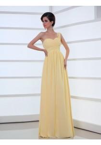 wedding photo -  One Shoulder Floor Length Sleeveless Princess Evening Prom Dress