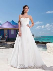 wedding photo -  Sweetheart Neckline And A Beaded Lace Appliques Ruched Bodice Chiffon Ball Gown