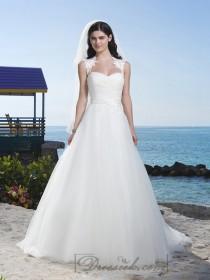 wedding photo -  Queen Anne Neckline And V-Ruched Bodice Accented By A Satin Waistband Tulle Ball Gown