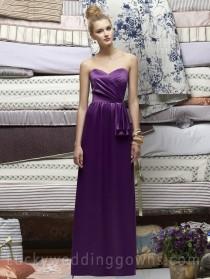 wedding photo - Violet Strapless Full Length Bridesmaid Dress with Draped Bodice and Natural Waist