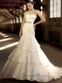 wedding photo -  Cross Sweetheart Trumpet Wedding Dresses with Pleated Skirt