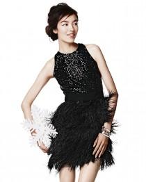 wedding photo - Milly				 		 	 	   				 				Blair Sleeveless Sequined & Feather Dress