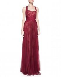 wedding photo - Notte by Marchesa				 		 	 	   				 				Lace-Overlay Tulle Halter Gown