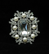 wedding photo - Art Deco Pearl Crystal Brooch, Wedding Brooch,Gifts for Mother, Brooch Headpiece, Bridal Crystal Brooch, Women Gift, Cyber Monday