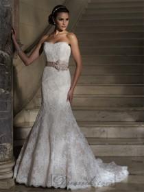 wedding photo -  Strapless Mermaid Scalloped Back Lace Appliques Wedding Dresses