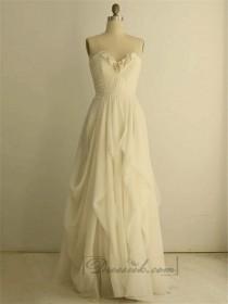 wedding photo -  Organza Soft Silk Sweetheart Pleated Column Wedding Dresses