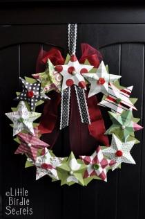 wedding photo - How to Make 3D Paper Star Wreath - DIY & Crafts - Handimania