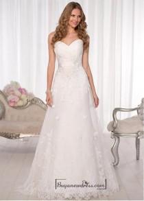 wedding photo -  Alluring Tulle & Satin Sweetheart Neckline Natural Waistline A-line Wedding Dress