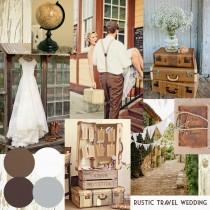 wedding photo - Knots and Kisses Wedding Stationery: Rustic Travel Wedding Inspiration Moodboard