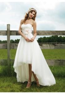 wedding photo -  Sweetheart High Low Organza Ivory A Line Wedding Dress