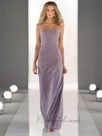 wedding photo -  Sleeveless Floor Length Bridesmaid Dresses with Criss-crossed Ruched Bodice