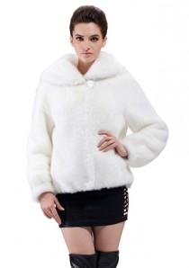 wedding photo -  Faux white mink fur coat  for women