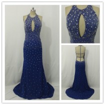 wedding photo -  Good Quality Blue Sparkly Long Evening Dress & Party Dress & Homecoming Dress