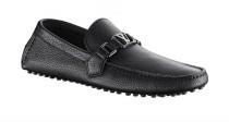 wedding photo - LOUIS VUITTON LV Mens Black Grained Leather Loafer Shoes